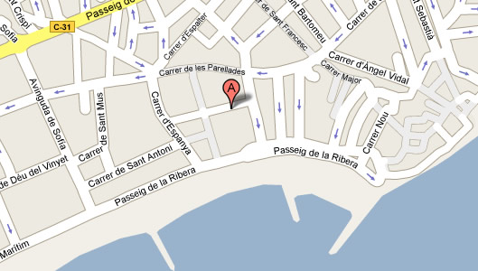 Map of Gay Hotels, Sitges